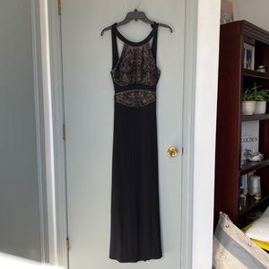 Betsy & Adam floor length black gown